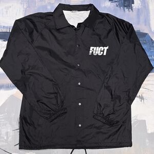 NWOT FUCT Skateboarding Made In USA Coaches Jacket Black Sz LARGE
